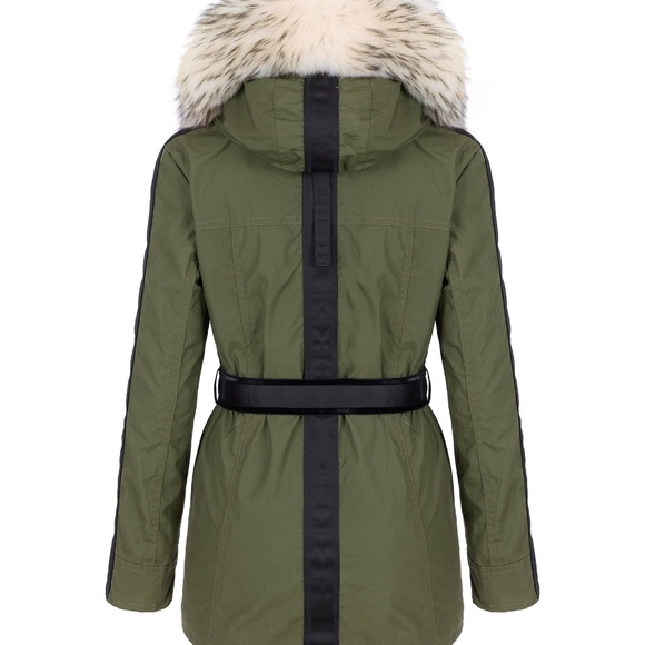 Troy of London Amanda Wakely Elements Parka Coat Green Medium Faux Fur NWT - Picture 3 of 6